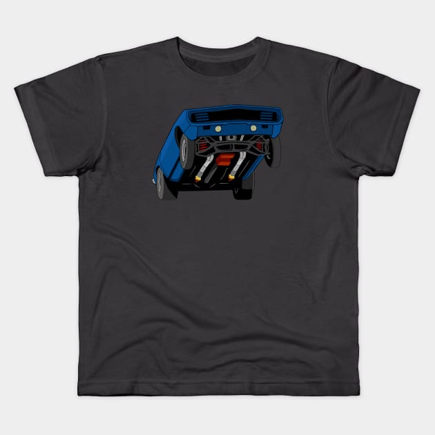 Blue 1969  drag car Kids T-Shirt by Ugga Dugga Designs